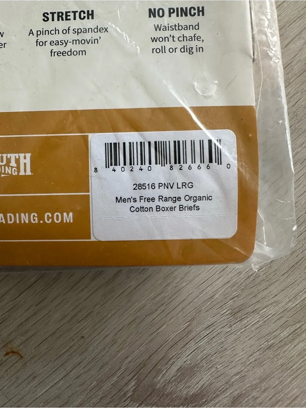 Duluth Free Range Organic Cotton Boxer Briefs Pale Navy Large NWT IN PACKAGE